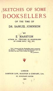 Cover of: Sketches of some of the booksellers of the time of Dr. Samuel Johnson