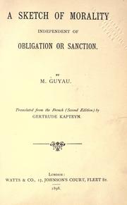 Cover of: sketch of morality independent of obligation or sanction