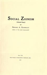 Cover of: Social Zionism: selected essays