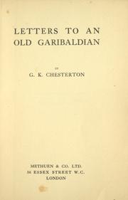 Cover of: Letters to an old Garibaldian