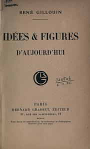Cover of: Idées et figures d'aujourd'hui.