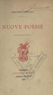 Cover of: Nuove poesie by Giacomo Zanella