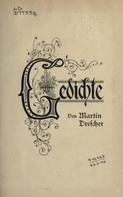 Cover of: Gedichte. by Martin Drescher