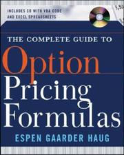 Cover of: The Complete Guide to Option Pricing Formulas by Espen Gaarder Haug