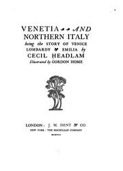 Cover of: Venetia and northern Italy by Headlam, Cecil