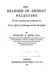 Cover of: The religion of ancient Palestine in the second millennium B.C by Stanley Arthur Cook, Stanley Arthur Cook