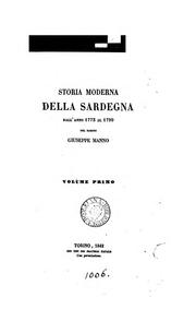 Storia moderna della Sardegna by Manno, Giuseppe barone