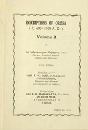 Cover of: Inscriptions of Orissa by Orissa State Museum.