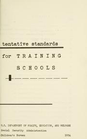 Cover of: Tentative standards for training schools