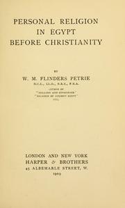 Cover of: Personal religion in Egypt before Christianity