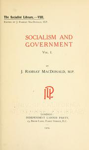 Cover of: Socialism and government 