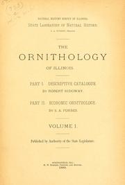 Cover of: The ornithology of Illinois by Robert Ridgway