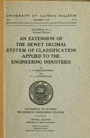Cover of: An extension of the Dewey decimal system of classification applied to the engineering industries