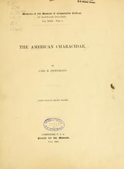 Cover of:  The American Characidae by Carl H. Eigenmann