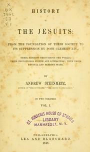 Cover of: History of the Jesuits | Andrew Steinmetz