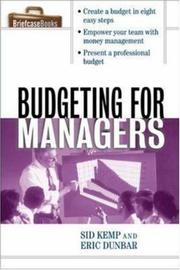 Cover of: Budgeting for managers by Sid Kemp