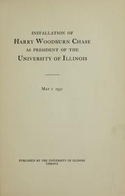 Installation of Harry Woodburn Chase as president of the University of Illinois by University of Illinois (Urbana-Champaign campus)