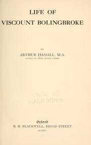Cover of: Life of Viscount Bolingbroke by Arthur Hassall