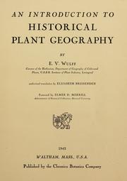 Cover of: An introduction to historical plant geography