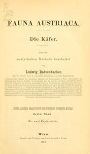 Fauna austriaca by Ludwig Redtenbacher