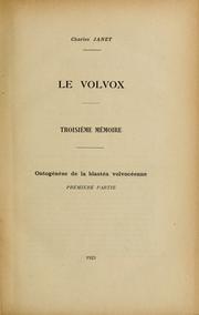 Cover of: Le Volvox. by Charles Janet