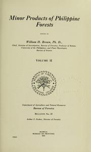 Cover of: Minor products of Philippine forests by Brown, William Henry