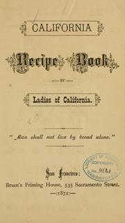 Cover of: California recipe book