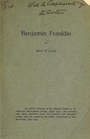 Cover of: Benjamin Franklin by Albert Henry Smyth