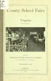 Cover of: County school fairs in Virginia by Virginia. Dept. of Public Instruction., Virginia. Dept. of Public Instruction.