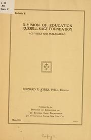 Cover of: Division of Education, Russell Sage Foundation, activities and publications