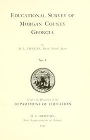 Cover of: Educational survey of Morgan County, Georgia