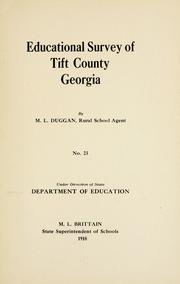 Cover of: Educational survey of Tift County, Georgia by Georgia. Dept. of Education.