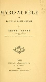 Cover of: Marc-Aurèle et la fin du monde antique by Ernest Renan