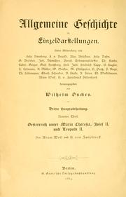 Cover of: Oesterreich unter Maria Theresia, Josef II. und Leopold II. 1740-1792