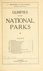 Cover of: Glimpses of our national parks