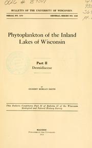 Cover of: Phytoplankton of the inland lakes of Wisconsin 