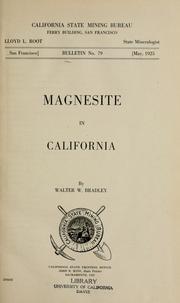 Cover of: Magnesite in California