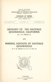 Cover of: Geology of the Saltdale quadrangle, California by T. W. Dibblee
