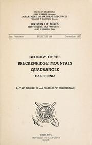 Cover of: Geology of the Breckenridge Mountain quadrangle, California by T. W. Dibblee