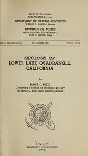 Cover of: Geology of Lower Lake quadrangle, California by James Coble Brice
