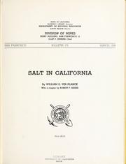 Cover of: Salt in California by William Everett Ver Planck