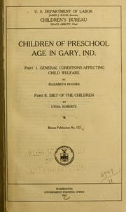 Cover of: Children of preschool age in Gary, Ind