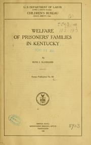 Cover of: Welfare of prisoners