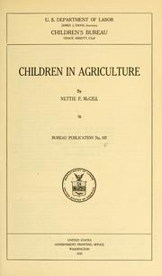 Cover of: Children in agriculture
