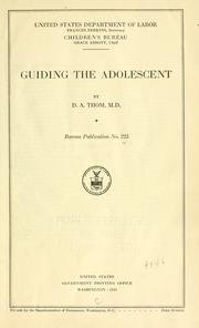 Cover of: Guiding the adolescent