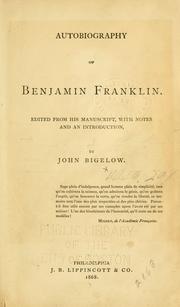 Cover of: Autobiography of Benjamin Franklin. by Benjamin Franklin