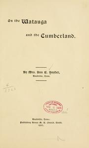 Cover of: On the Watauga and the Cumberland by Ann E. Snyder