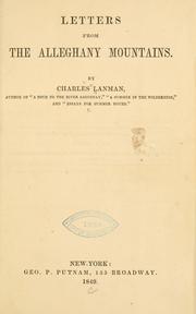 Cover of: Letters from the Alleghany Mountains by Lanman, Charles