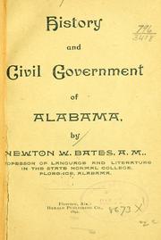 Cover of: History and civil government of Alabama