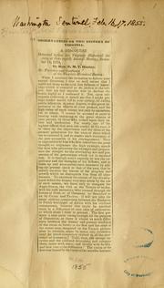 Cover of: Observations on the history of Virginia